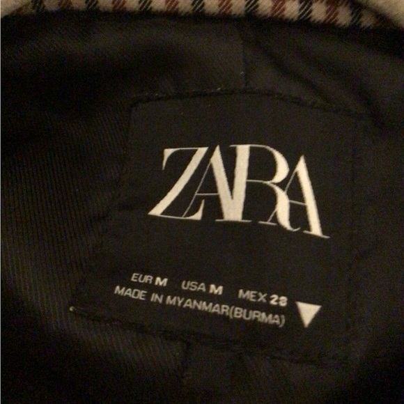 Zara checkered preppy academia fitted blazer Sz M - Picture 5 of 8